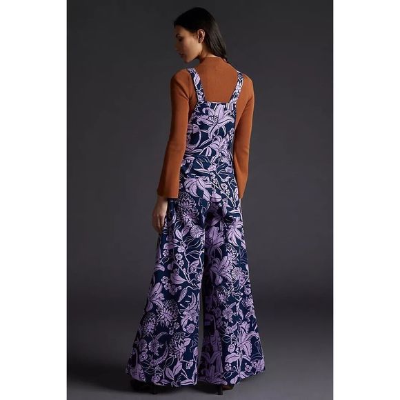Anthropologie x Farm Rio Deep V-Neck Wide-Leg Jumpsuit - Picture 4 of 8